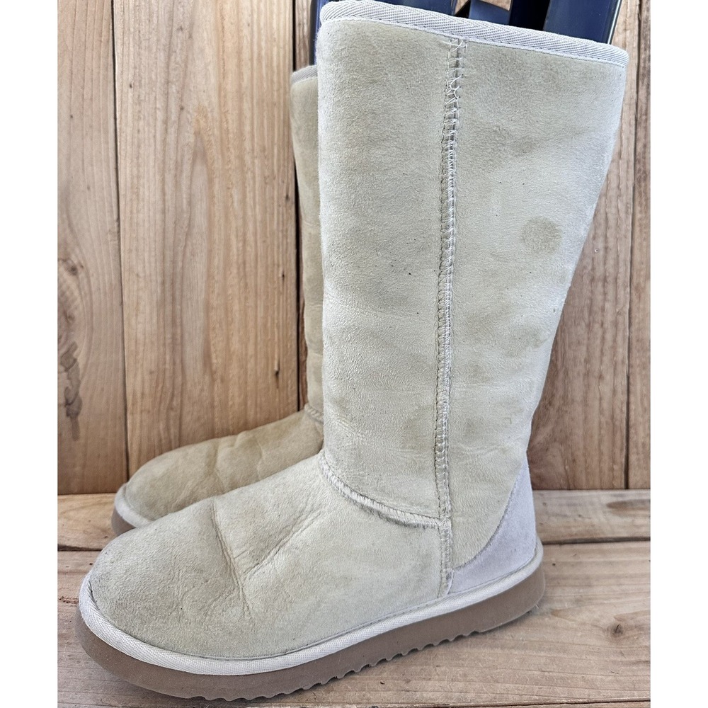 Sheep Skin Tall Shearling Boots Size 7 Women's Ivory Grunge Classic